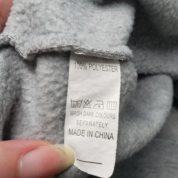 Womens Grey Hoodie XL Cross Print Graphic Hooded Sweatshirt Pullover Trap Goth - Picture 12 of 16